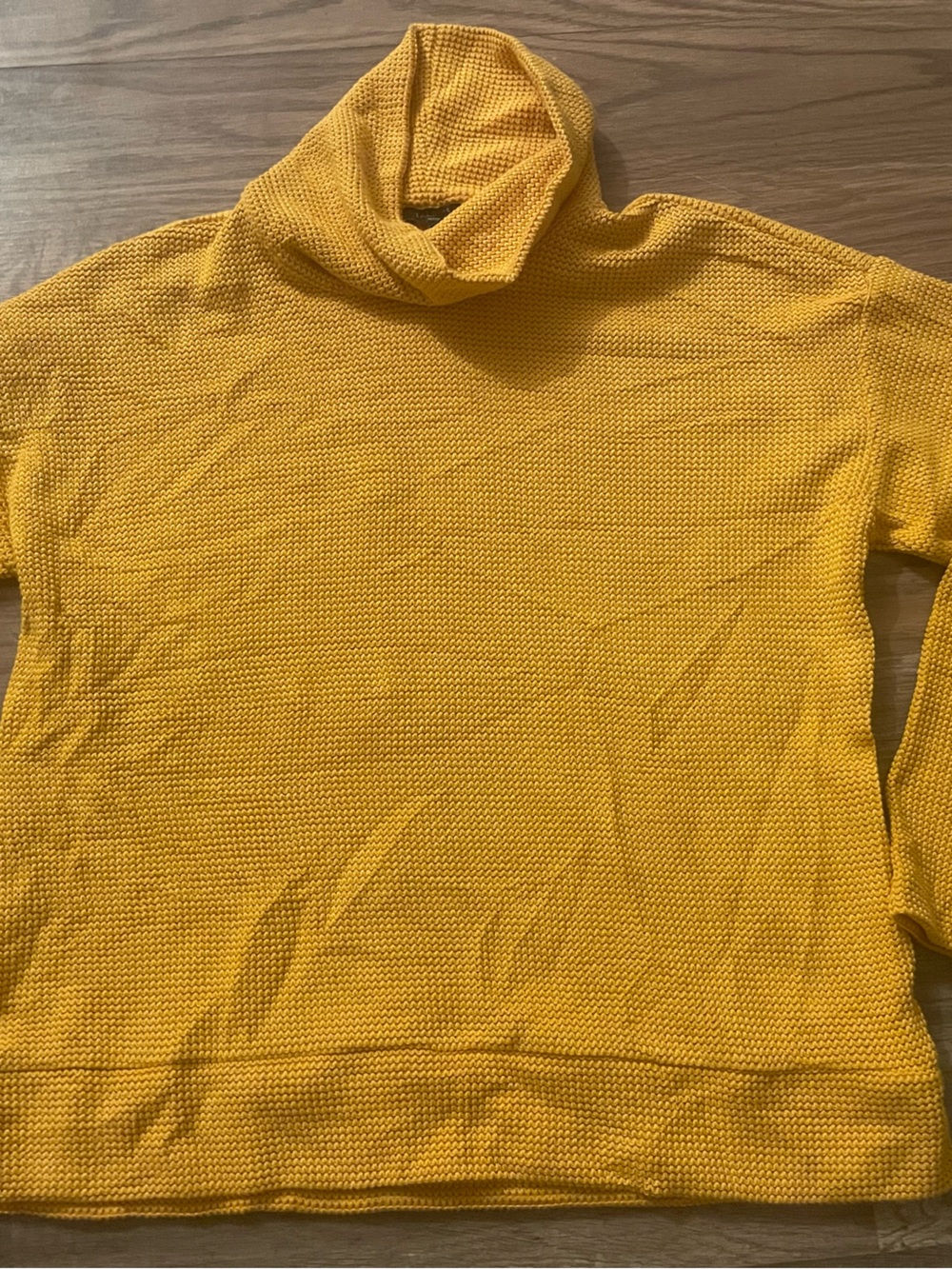 Talbots Mustard Yellow Textured Turtleneck Sweater Top